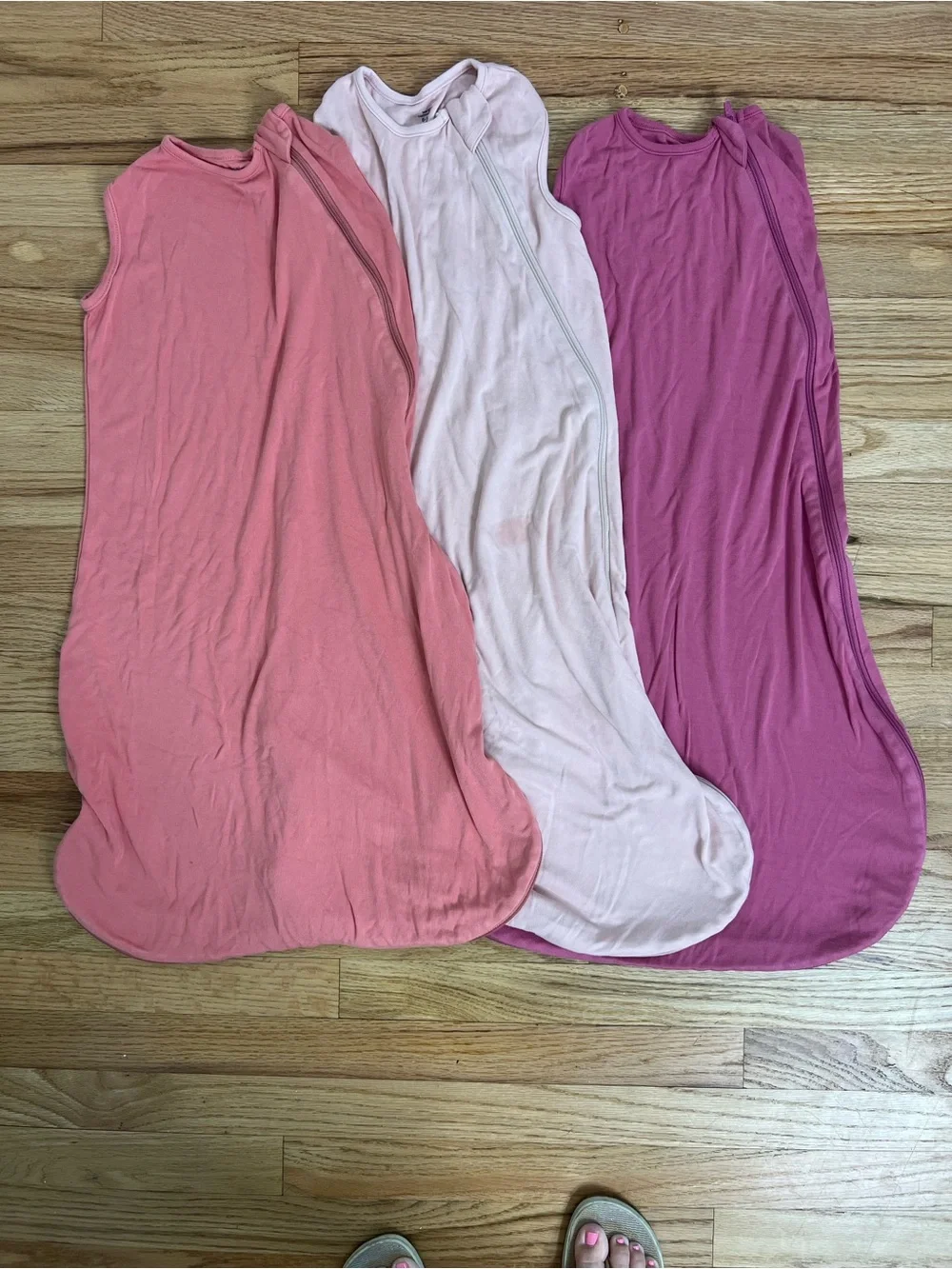 PurComfy Set of 3 Sleeveless Baby Sleep Sacks in Pink, Light Pink, Magenta